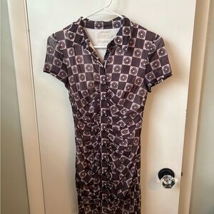 Urban Outfitters Checkered Midi Dress - Black and White